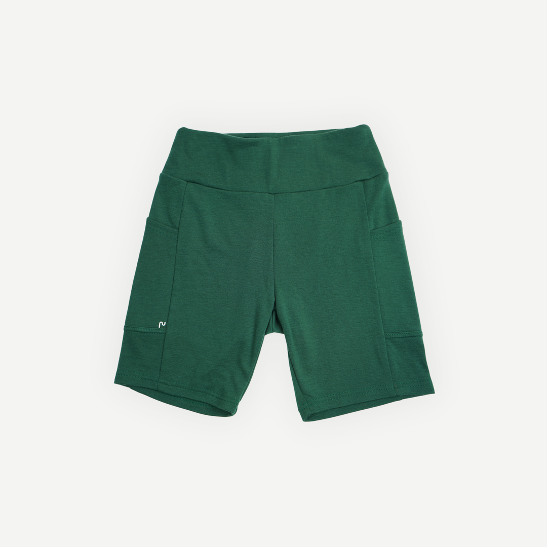 Biker short en laine de mérinos émeraude pour femmes - Périple - vue de devant