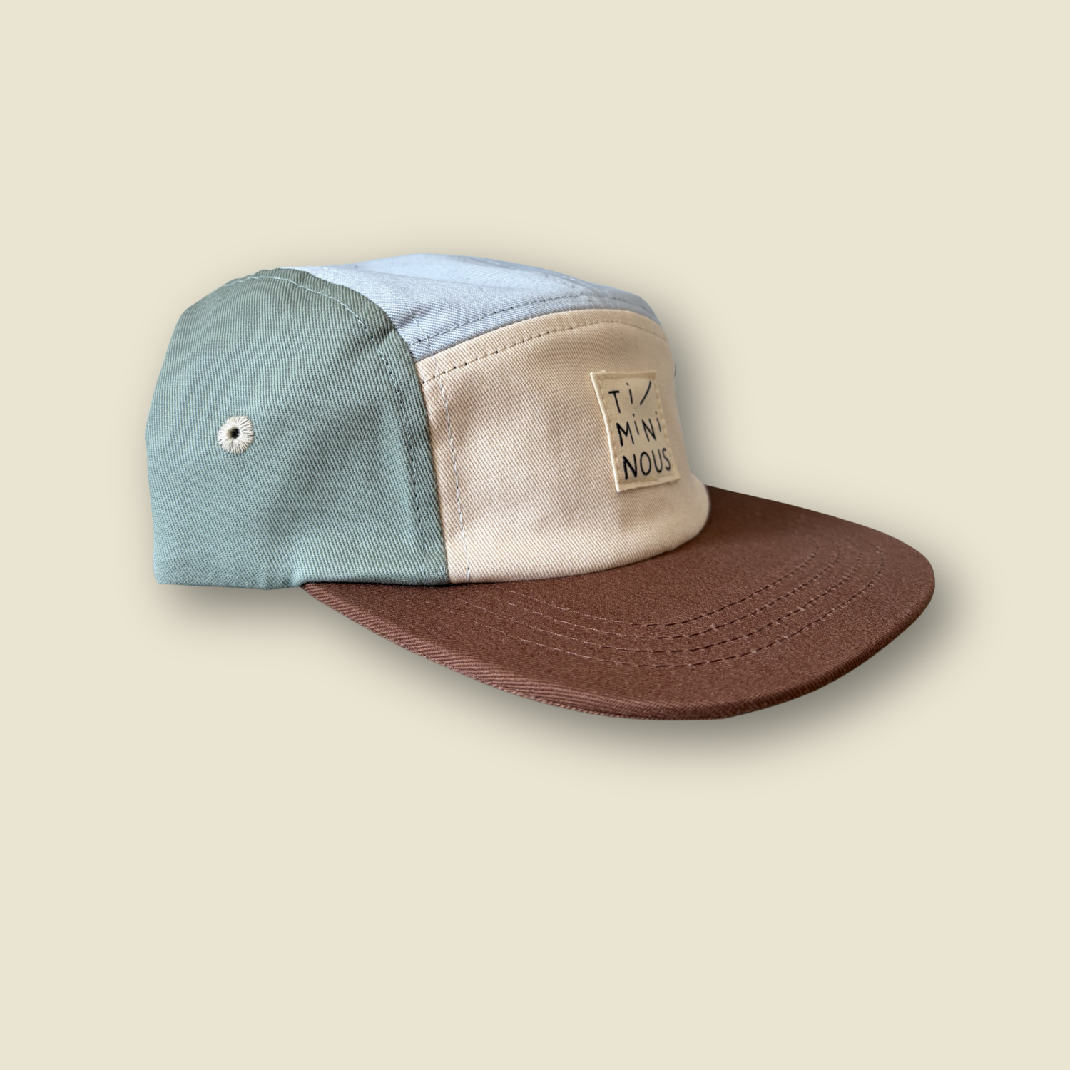 Casquette colorblock ajustable à 5 panneaux pour enfant | Sauge