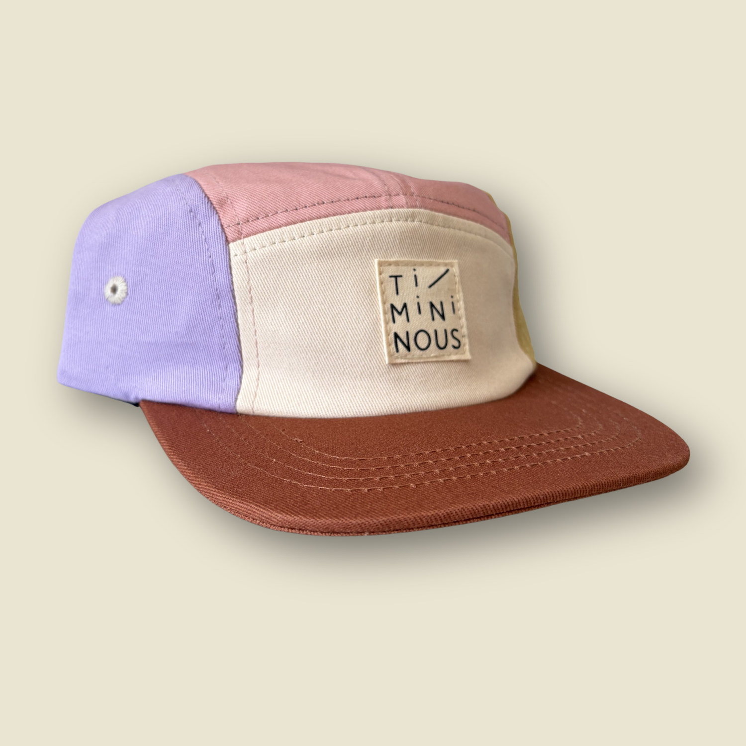 Casquette colorblock ajustable à 5 panneaux pour enfant | Lila