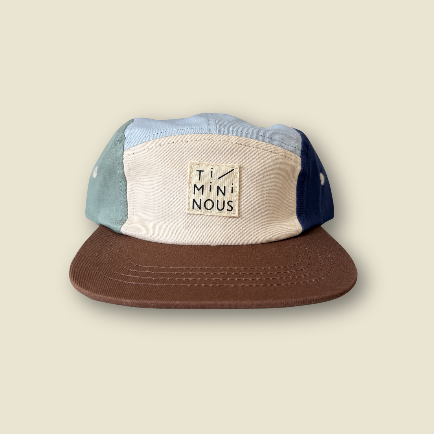 Casquette colorblock ajustable à 5 panneaux pour enfant | Sauge