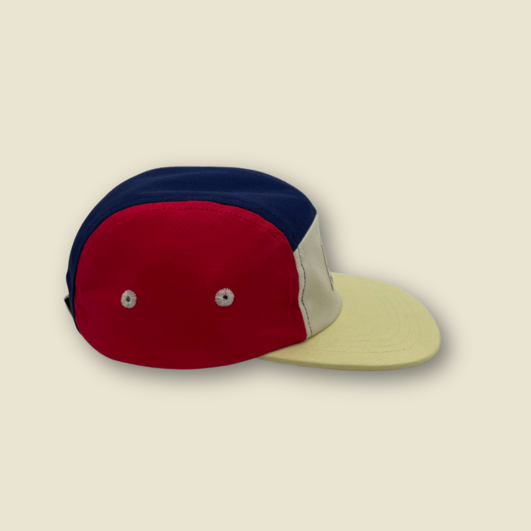 Casquette colorblock ajustable à 5 panneaux | Rouge