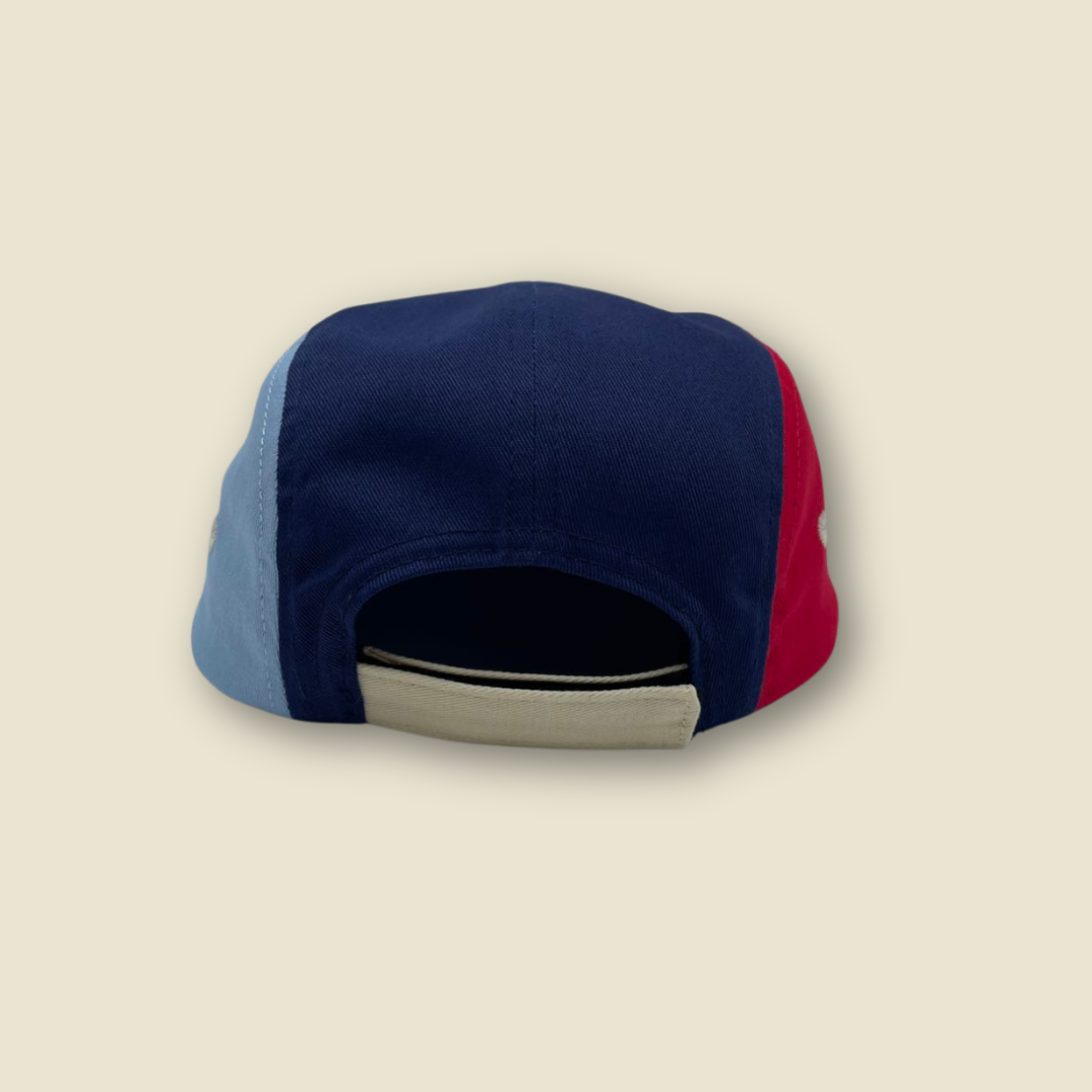 Casquette colorblock ajustable à 5 panneaux | Rouge
