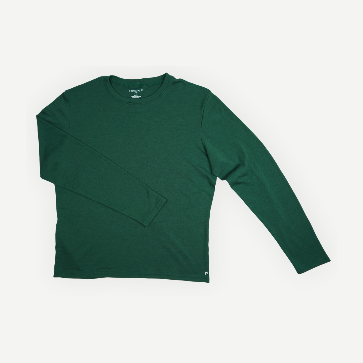 Chandail à manches longues en laine de mérinos pour homme de couleur Émeraude et de la marque Périple.