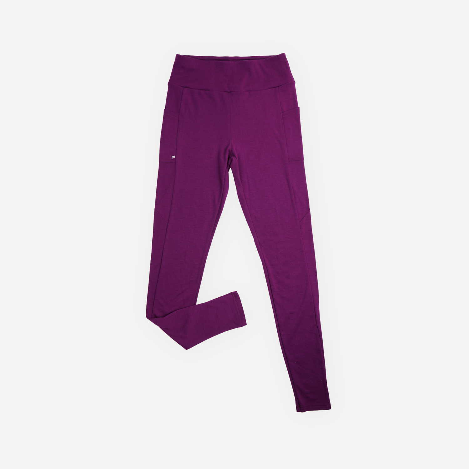 Legging thermique en laine de mérinos pourpre - vue de devant
