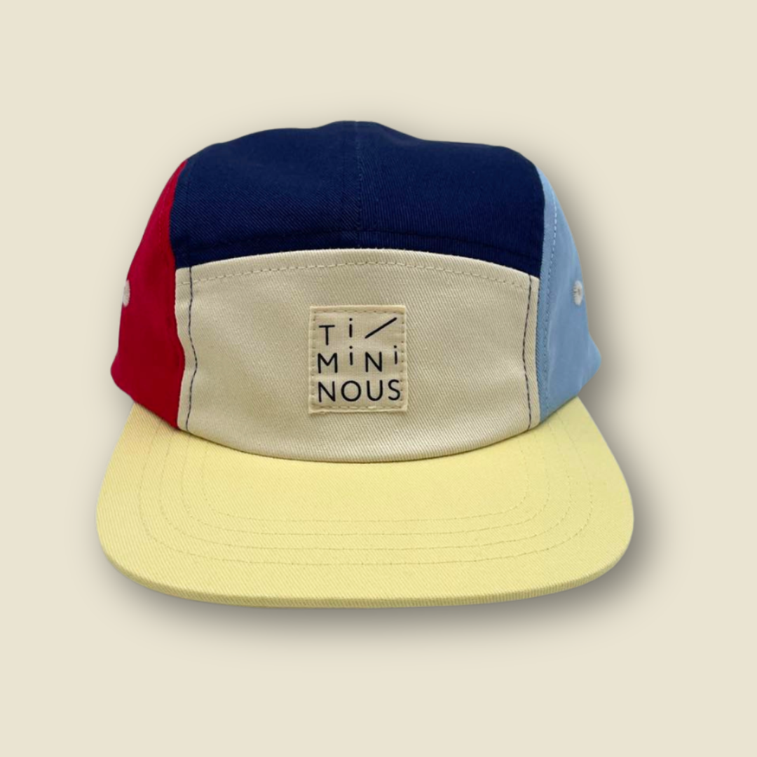 Casquette colorblock ajustable à 5 panneaux | Rouge