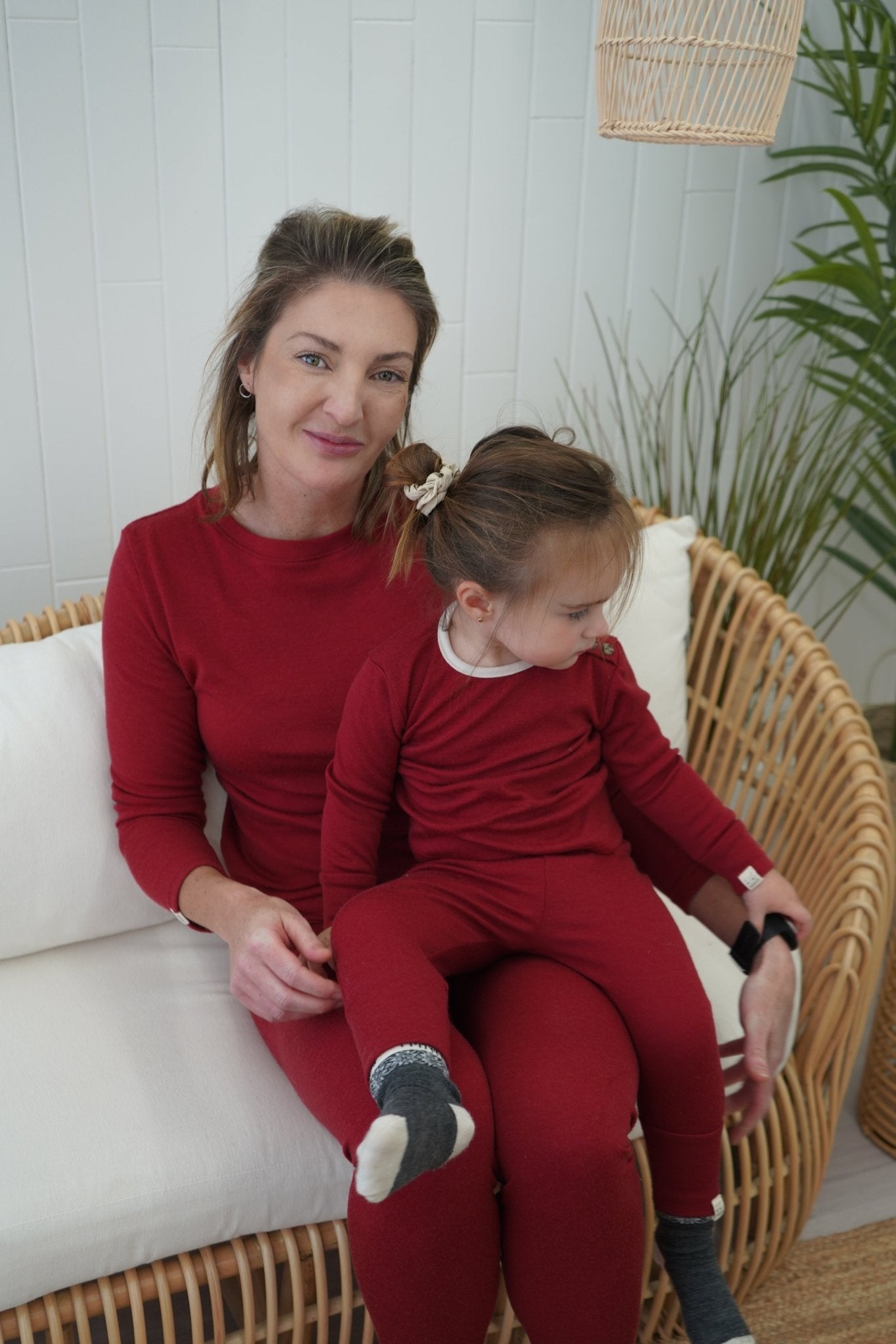 Chandail thermique en laine de mérinos pour adulte - Rubis - XXS