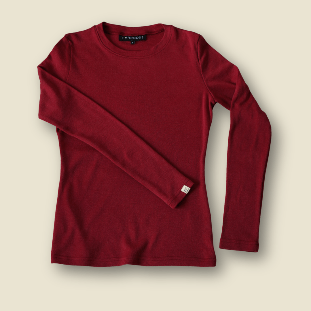 Chandail thermique en laine de mérinos pour adulte - Rubis - XXS