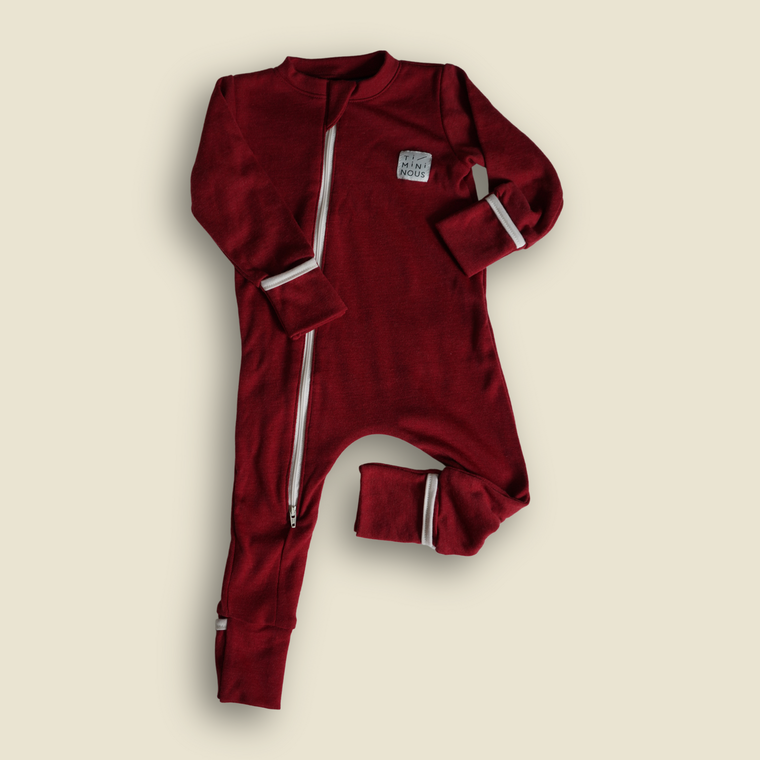 Combinaison évolutive en laine de mérinos - Rubis - 3-5 T