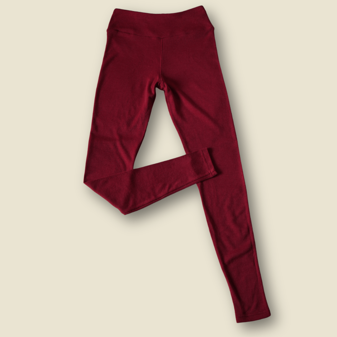 Legging thermique en laine de mérinos pour adulte - Rubis - XS